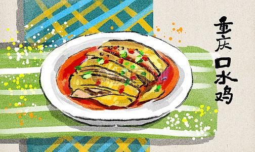 江口美食插画图片